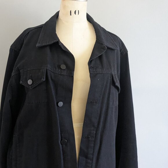 Men's American Apparel Black Denim Jacket XL - Picture 2 of 6